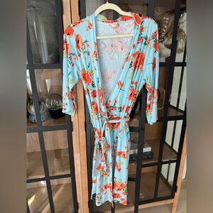 Milkmaid Goods poppy floral bamboo hospital robe nursing postpartum delivery